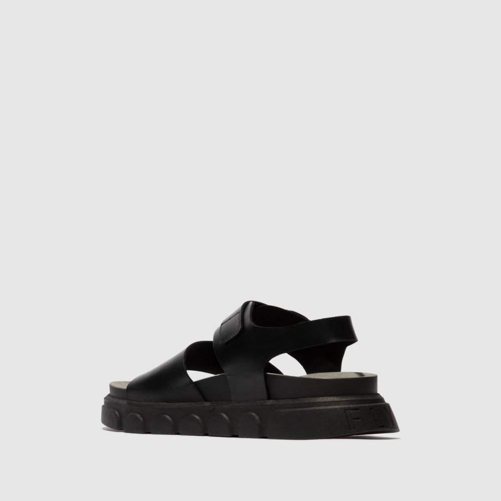 Black Fly London Ankle Strap Women's Sandals | USA35XWJC