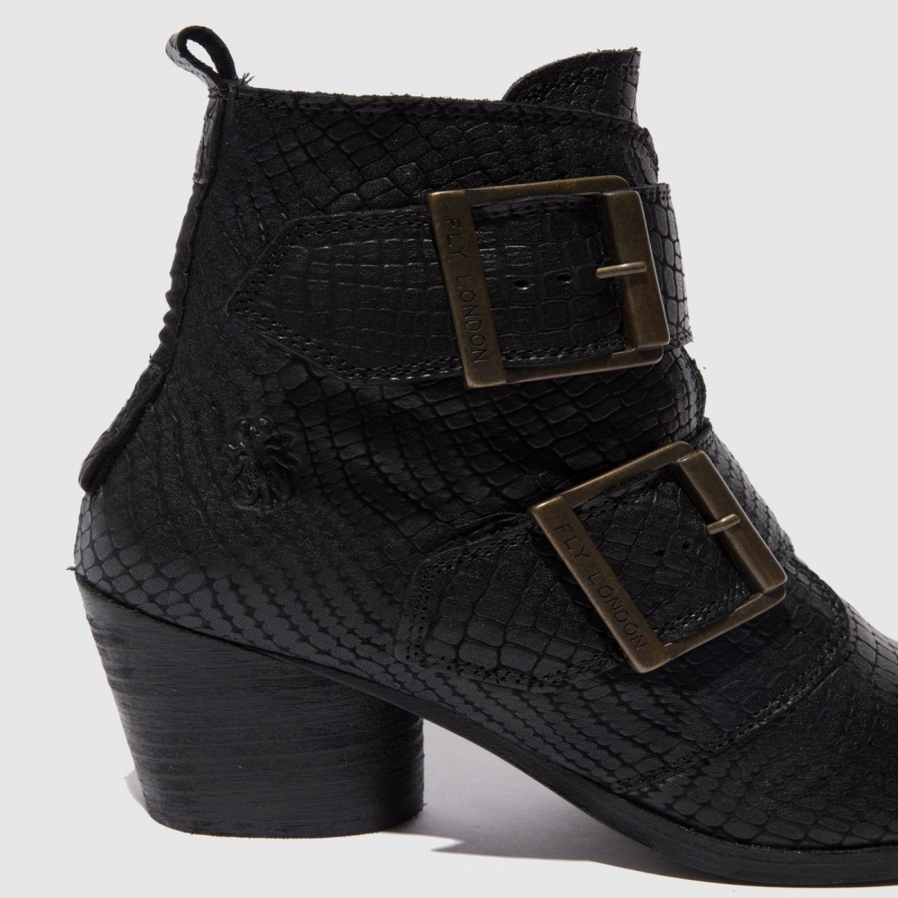 Black Fly London Buckle Women's Ankle Boots | USA76PDOT