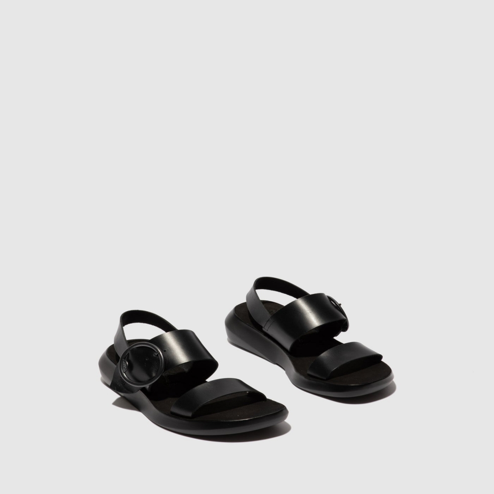 Black Fly London Buckle Women's Sandals | USA31VJZD