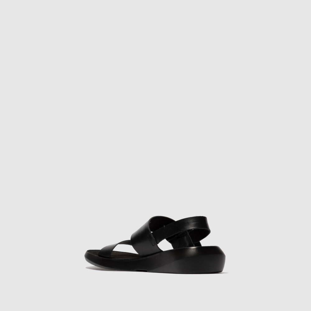 Black Fly London Buckle Women's Sandals | USA31VJZD