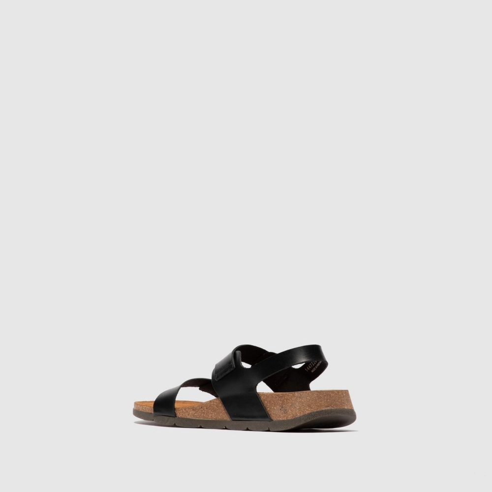 Black Fly London Buckle Women's Sandals | USA73YCKB