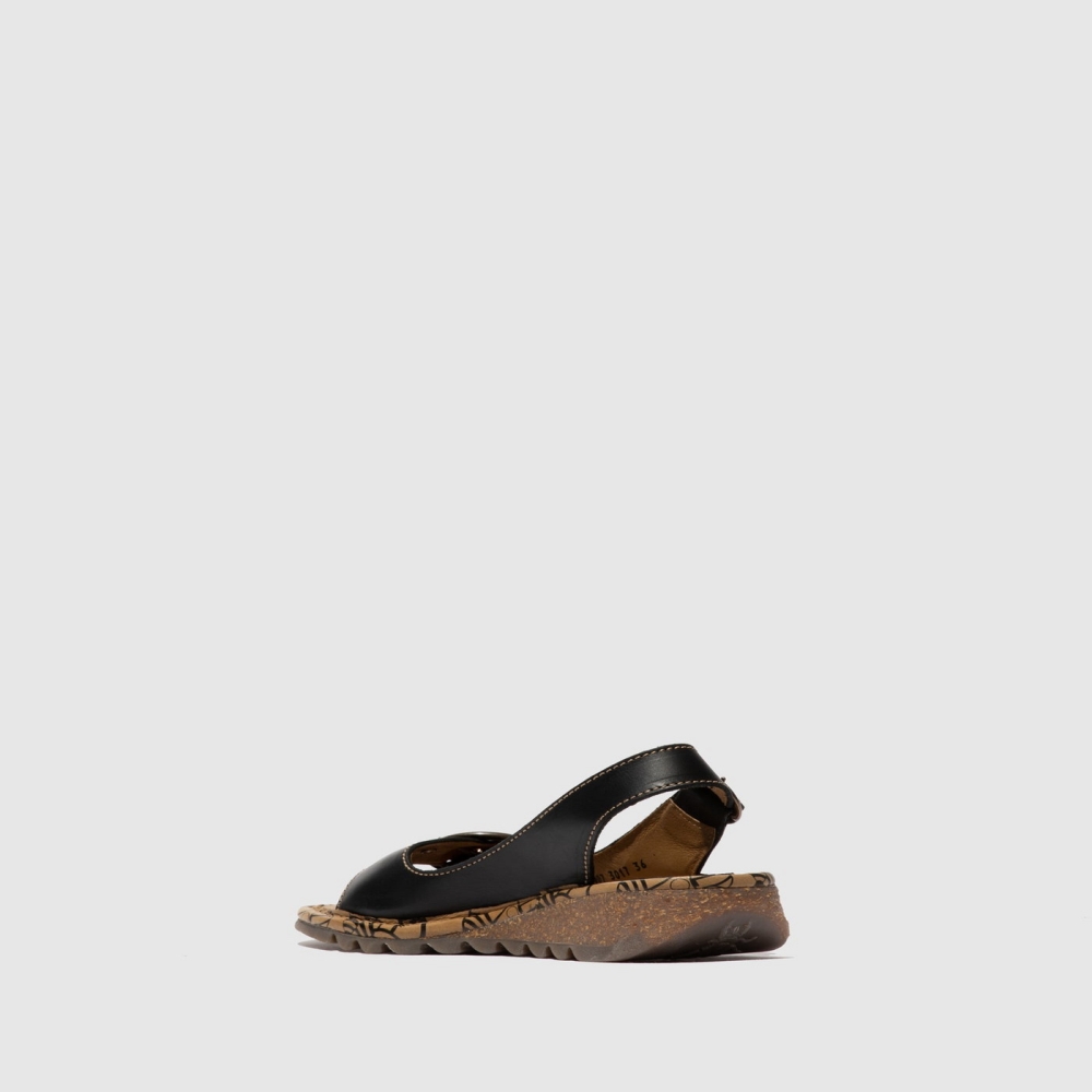 Black Fly London Buckle Women's Sandals | USA82AHFX