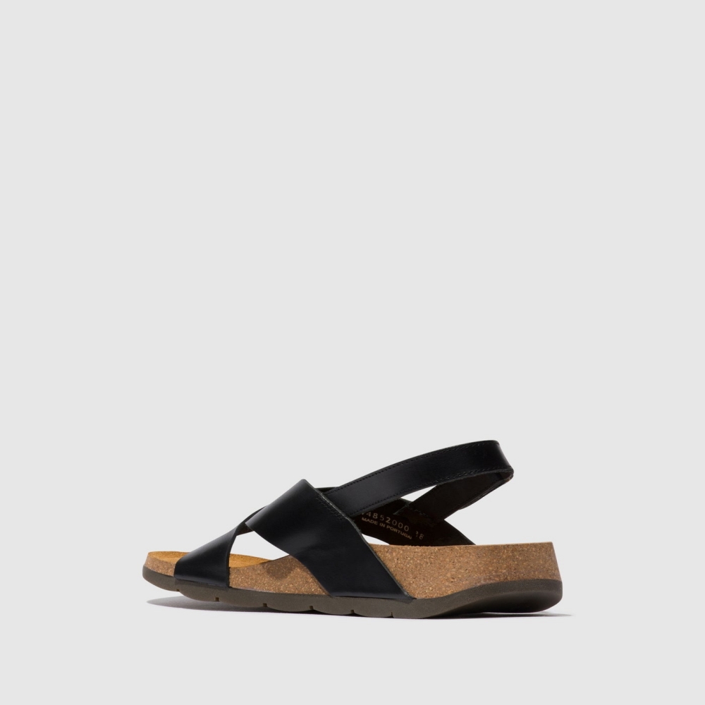 Black Fly London Crossover Women's Sandals | USA84JAYE