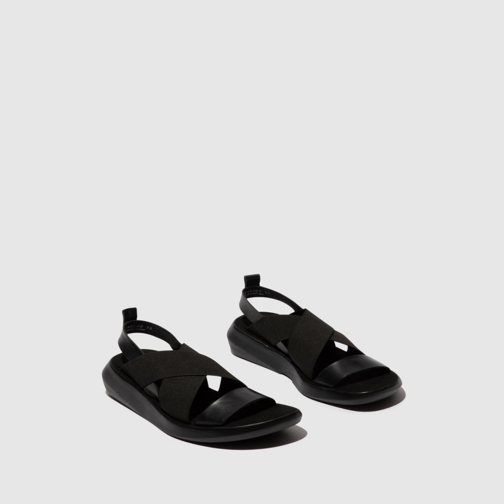 Black Fly London Crossover Women's Sandals | USA95AVZM