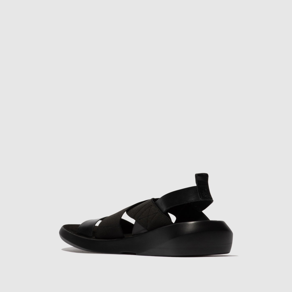 Black Fly London Crossover Women's Sandals | USA95AVZM