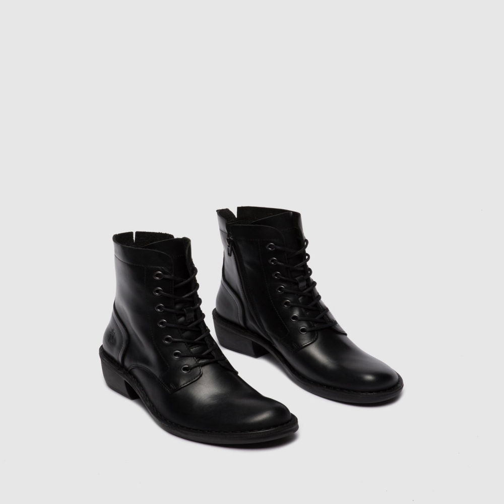 Black Fly London Lace-up Women's Ankle Boots | USA07WOPK