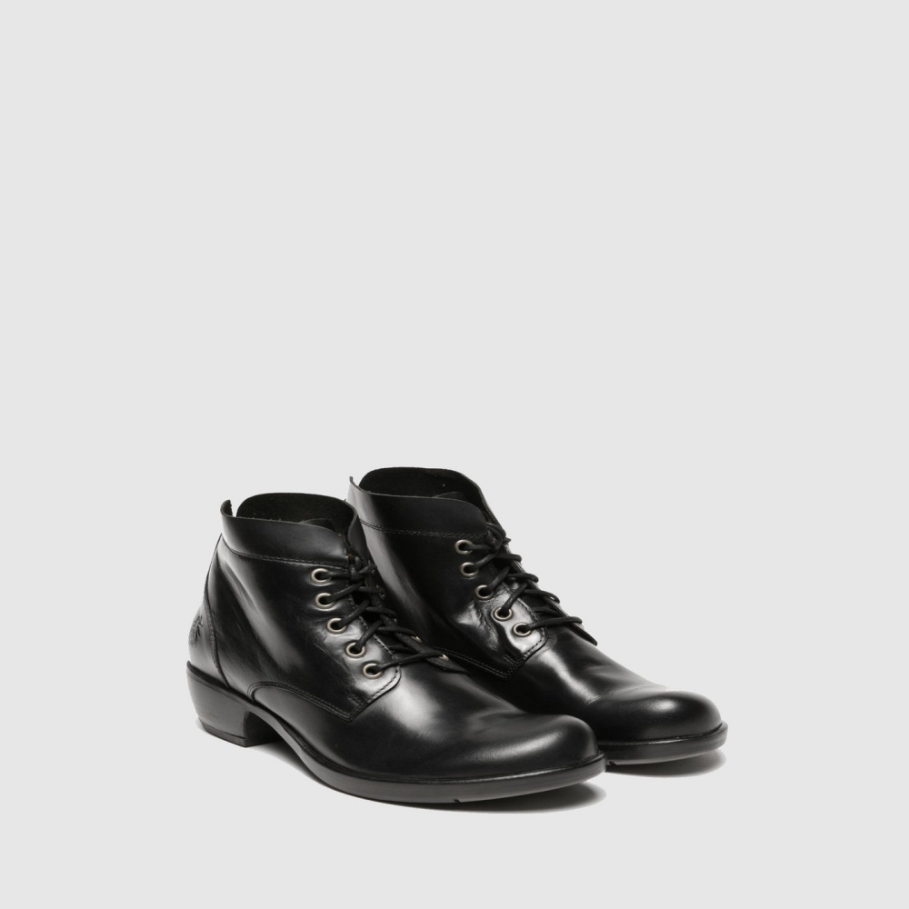 Black Fly London Lace-up Women's Ankle Boots | USA53EBOH