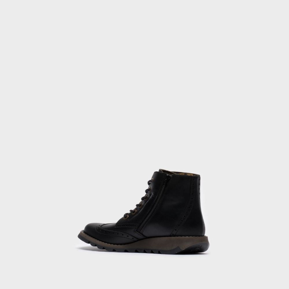 Black Fly London Lace-up Women's Ankle Boots | USA80IMTC