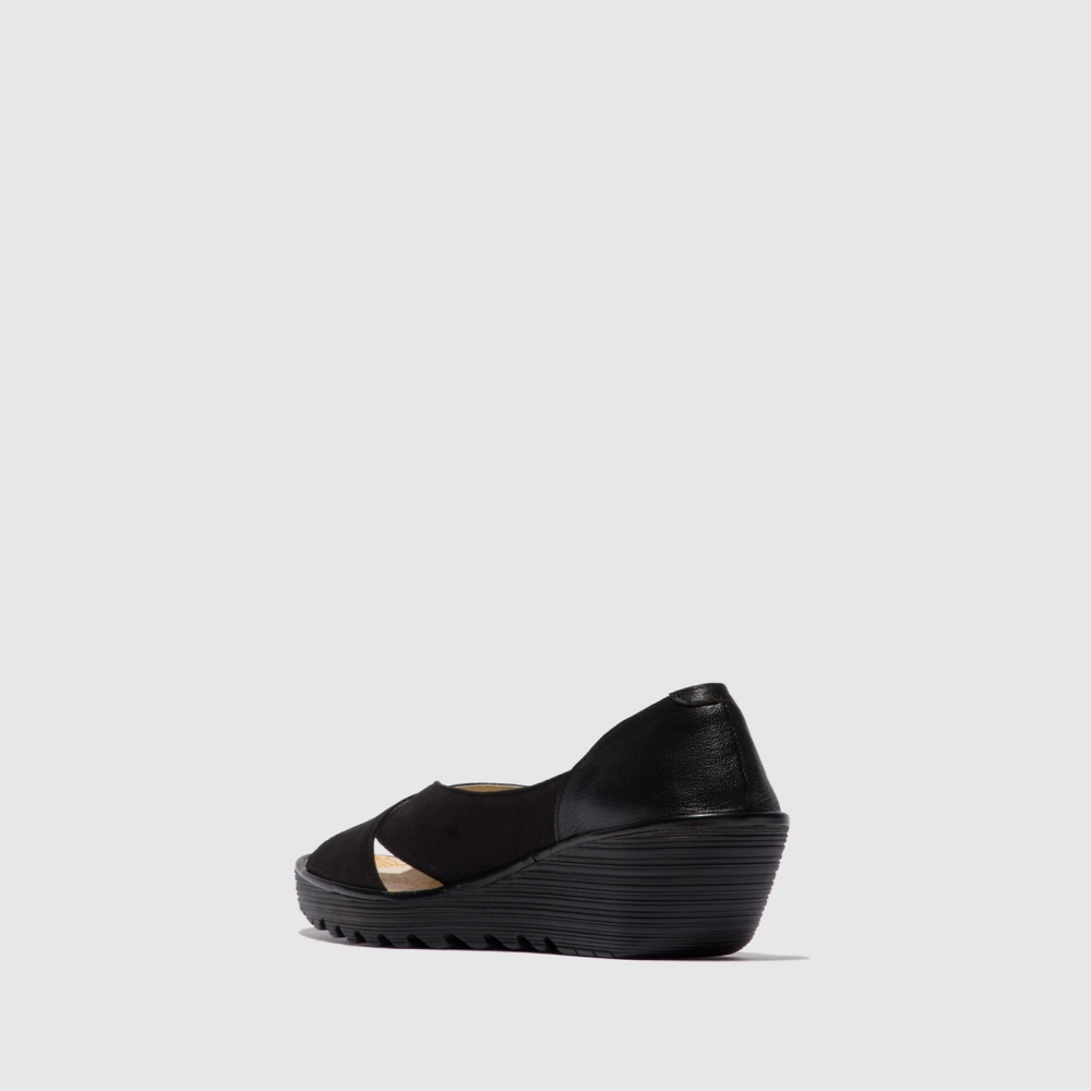 Black Fly London Open Toe Women's Sandals | USA90KXNP