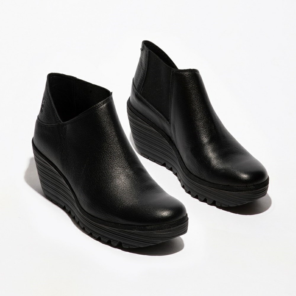 Black Fly London Pull On Women's Wedge | USA39ICYD