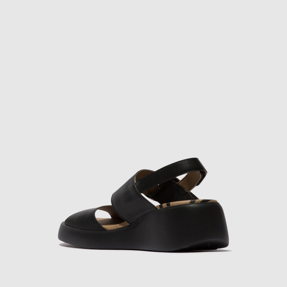 Black Fly London Sling-Back Women's Sandals | USA30EPKI