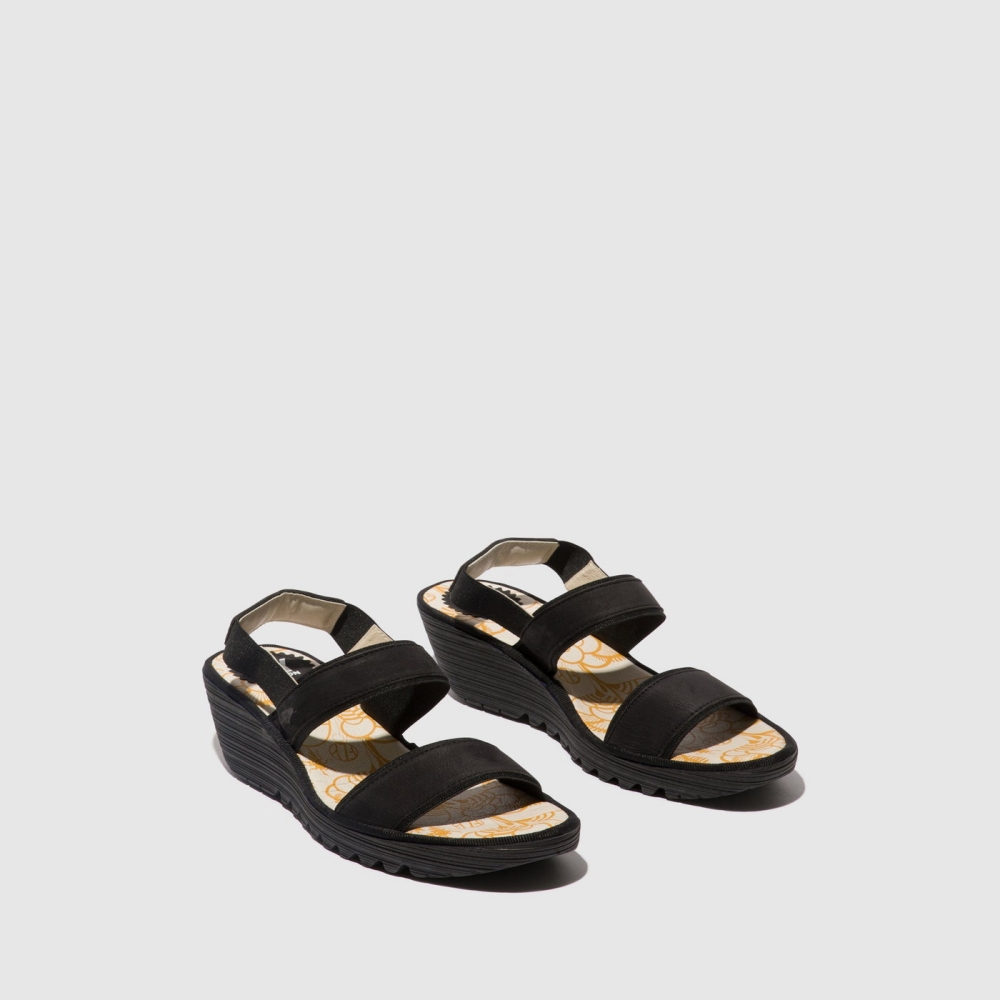 Black Fly London Sling-Back Women's Sandals | USA45AGCB