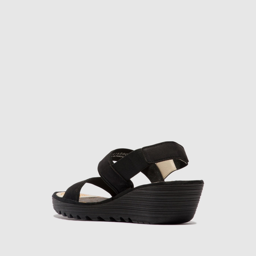 Black Fly London Sling-Back Women's Sandals | USA45AGCB