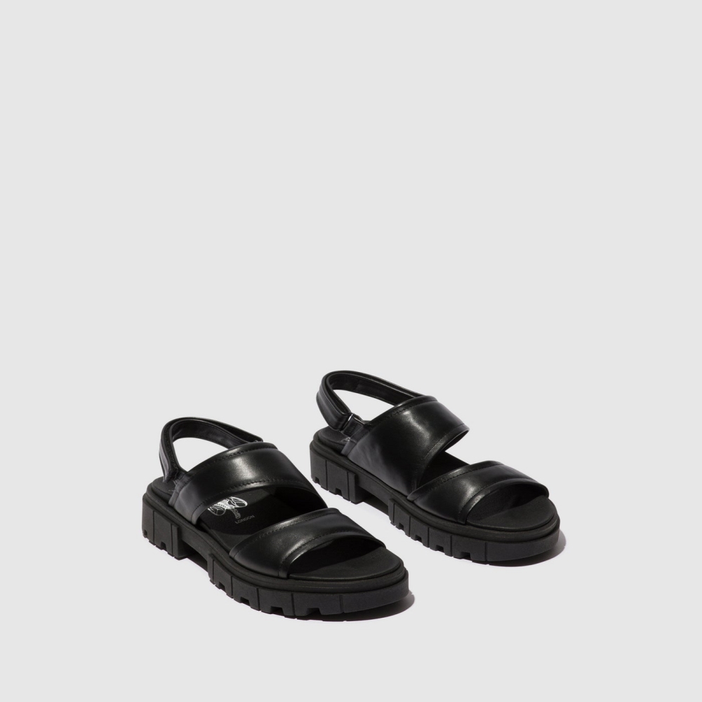 Black Fly London Sling-Back Women's Sandals | USA50MXFW