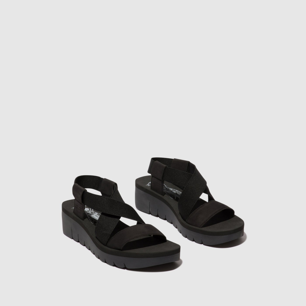 Black Fly London Sling-Back Women's Sandals | USA74UCTJ