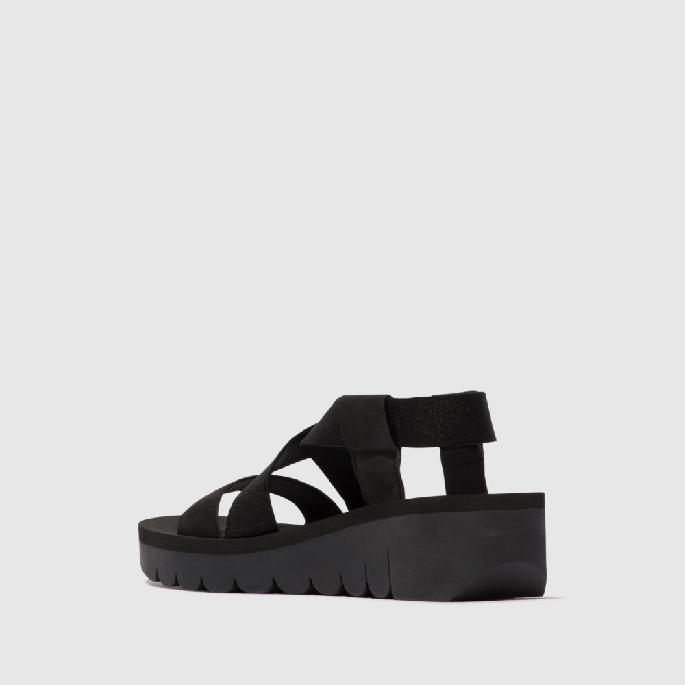 Black Fly London Sling-Back Women's Sandals | USA74UCTJ