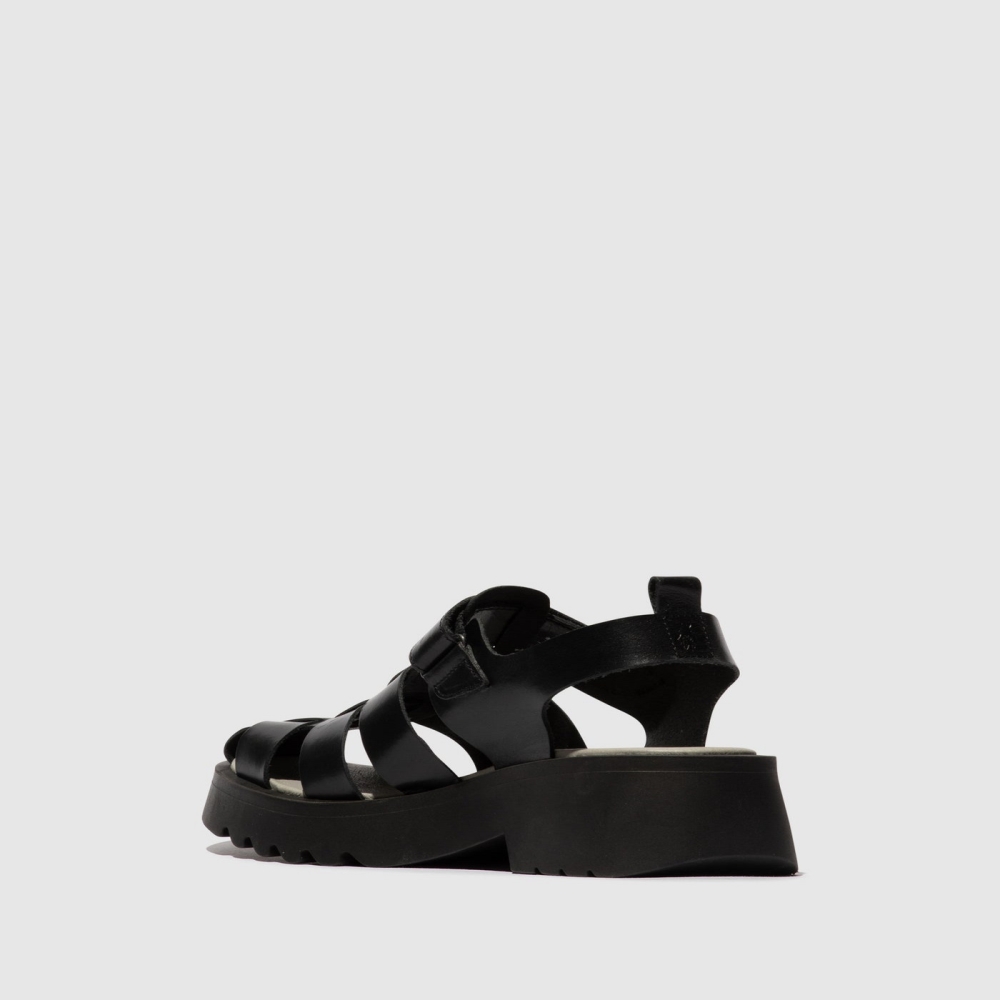 Black Fly London Strappy Women's Sandals | USA60VMLY