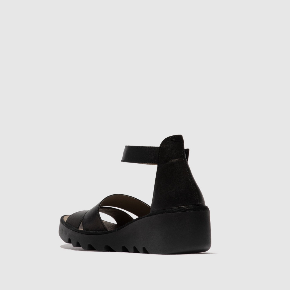 Black Fly London Strappy Women's Sandals | USA83AFZW