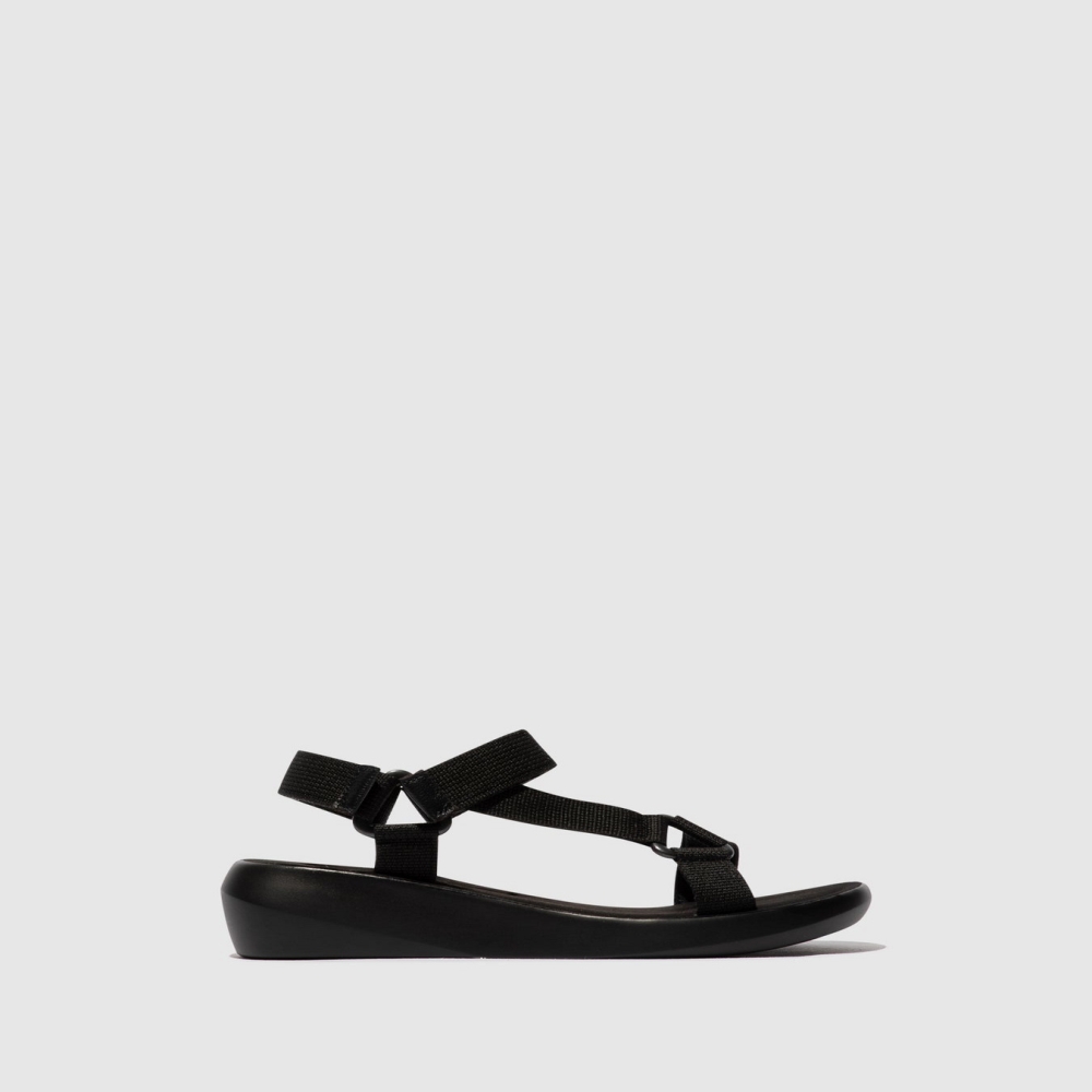 Black Fly London T-Strap Women\'s Sandals | USA01LINW