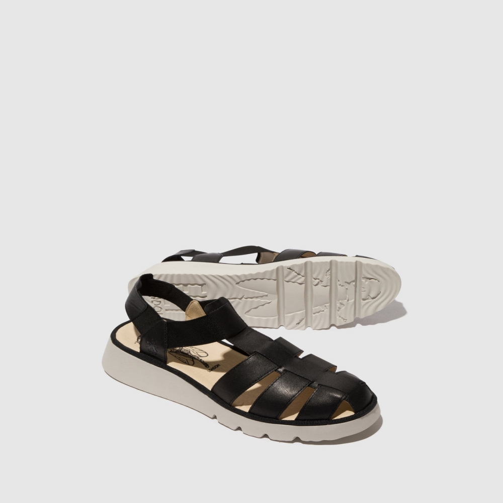 Black Fly London T-Strap Women's Sandals | USA35JVQZ