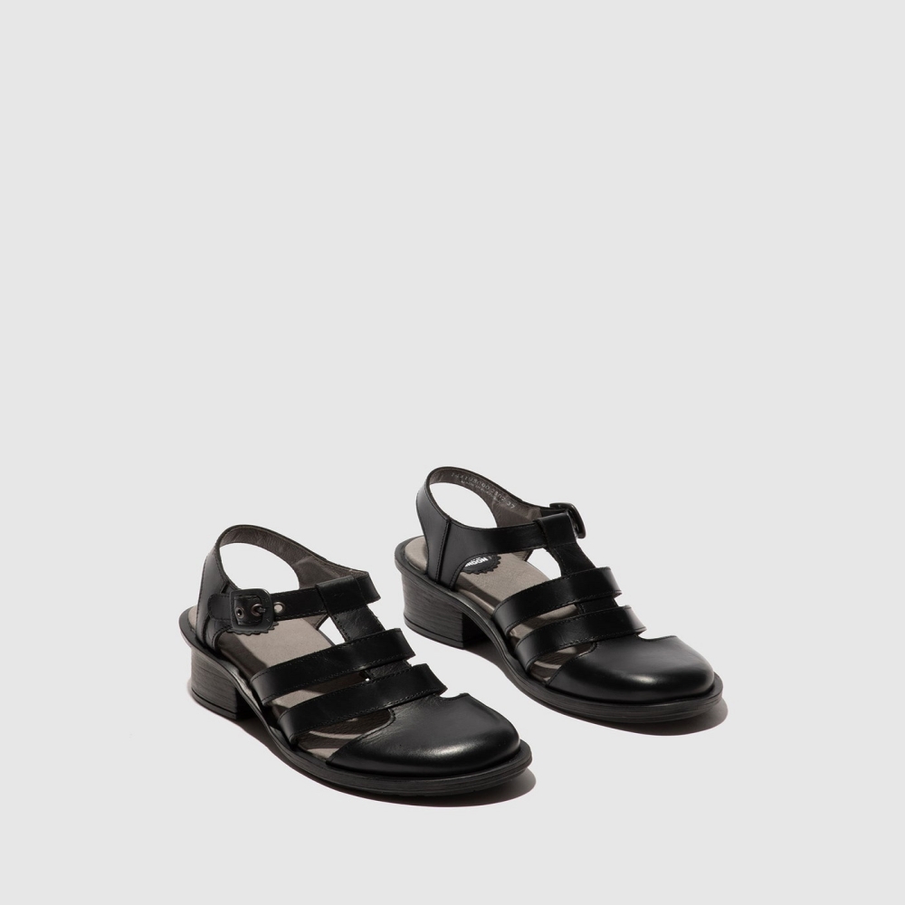 Black Fly London T-Strap Women's Sandals | USA98GQDL