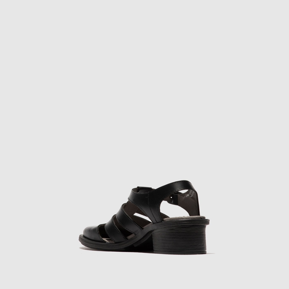 Black Fly London T-Strap Women's Sandals | USA98GQDL