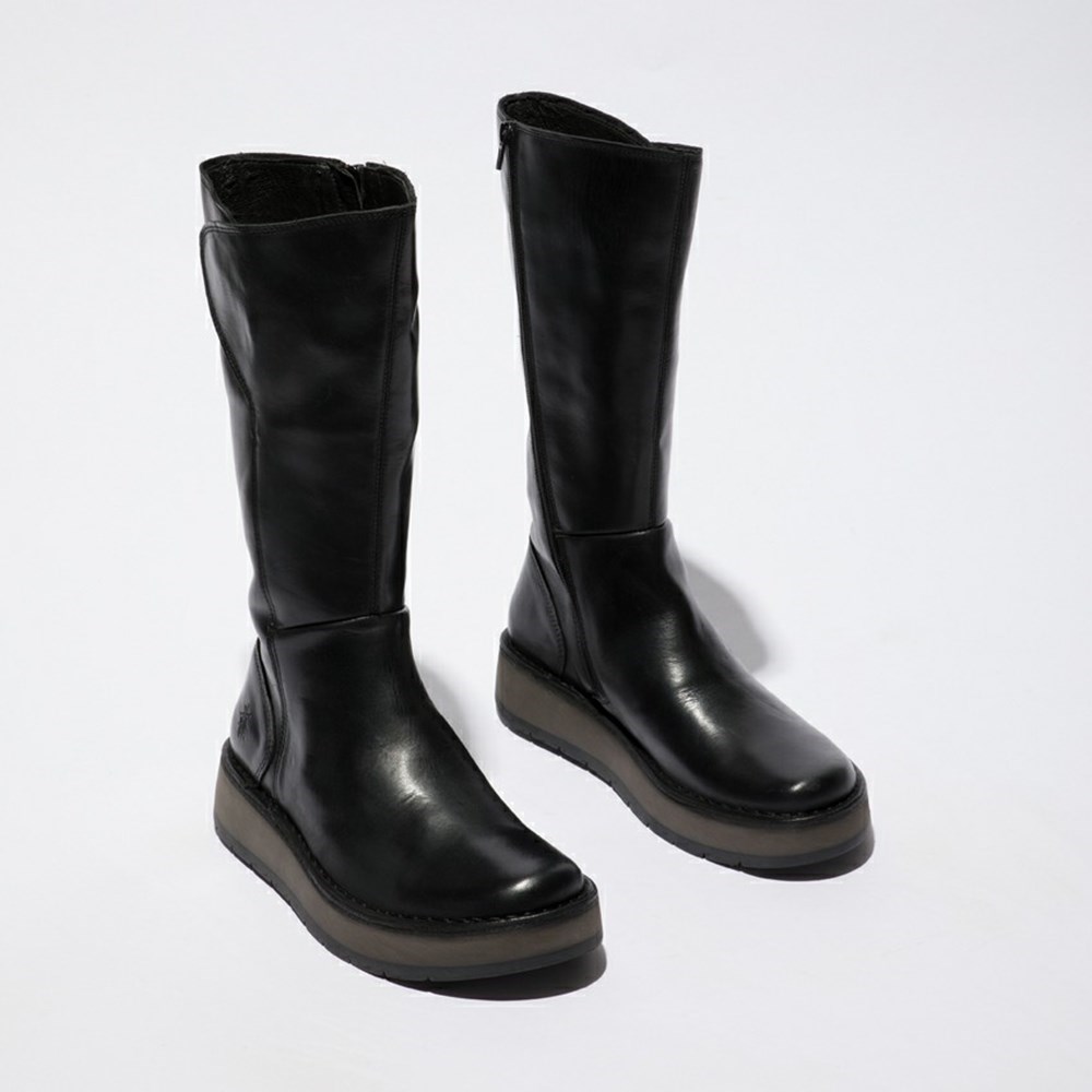 Black Fly London Upper Leather Women's Knee High Boots | USA69TGXO