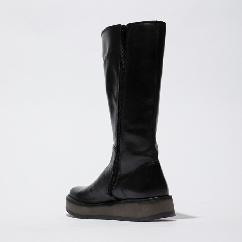 Black Fly London Upper Leather Women's Knee High Boots | USA69TGXO