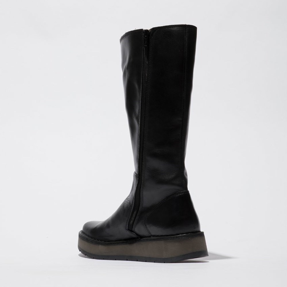 Black Fly London Upper Leather Women's Mid Calf Boots | USA39PIZW