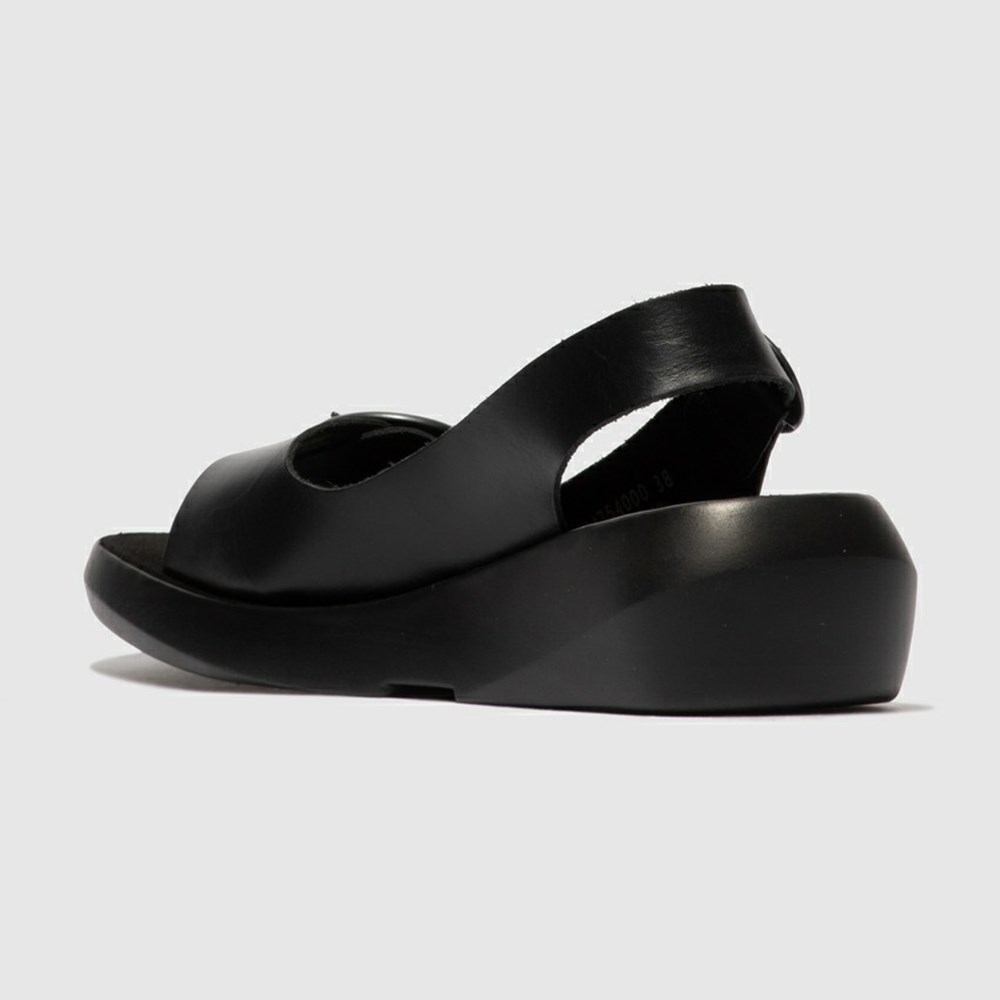 Black Fly London Upper Leather Women's Sandals | USA14ETAD