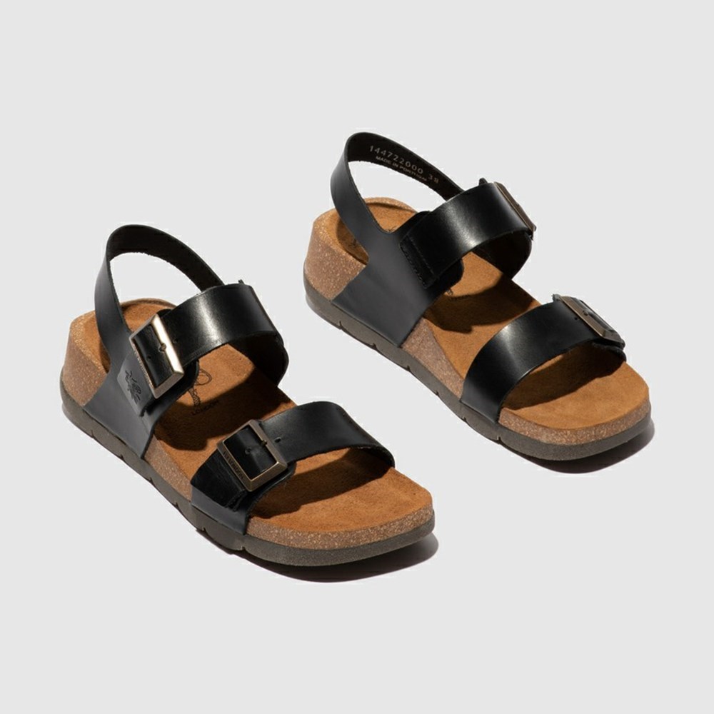 Black Fly London Upper Leather Women's Sandals | USA80KLUG