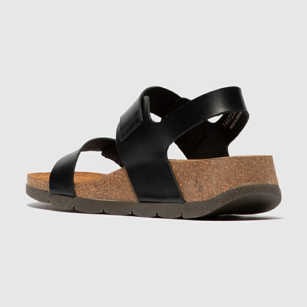 Black Fly London Upper Leather Women's Sandals | USA80KLUG