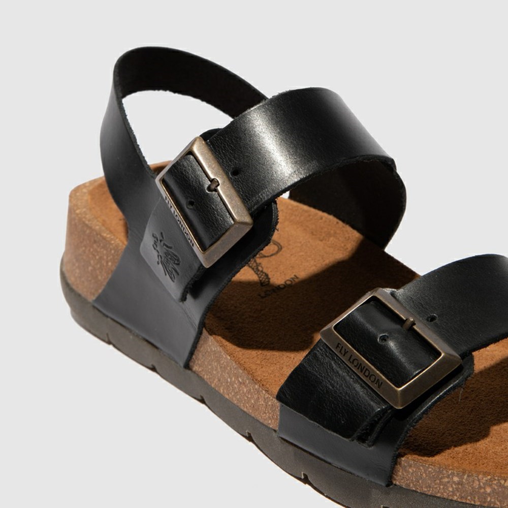 Black Fly London Upper Leather Women's Sandals | USA80KLUG