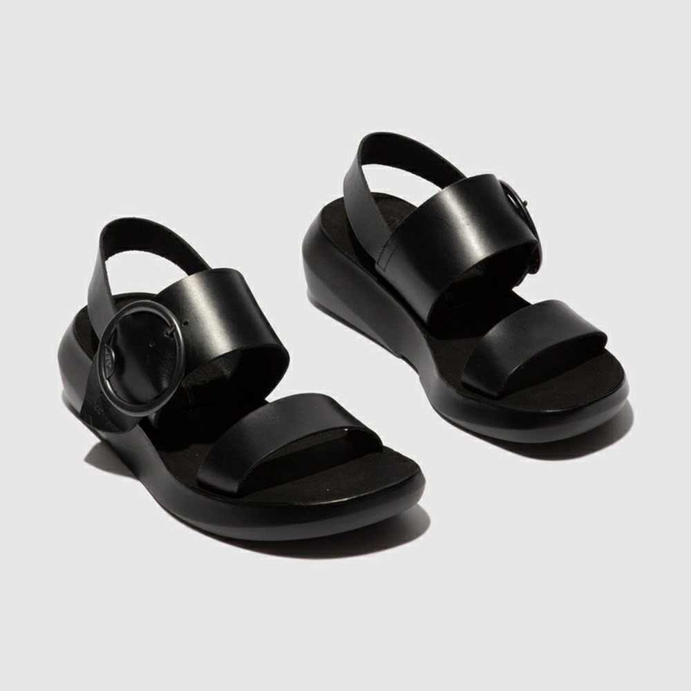 Black Fly London Upper Leather Women's Sandals | USA85SKDI