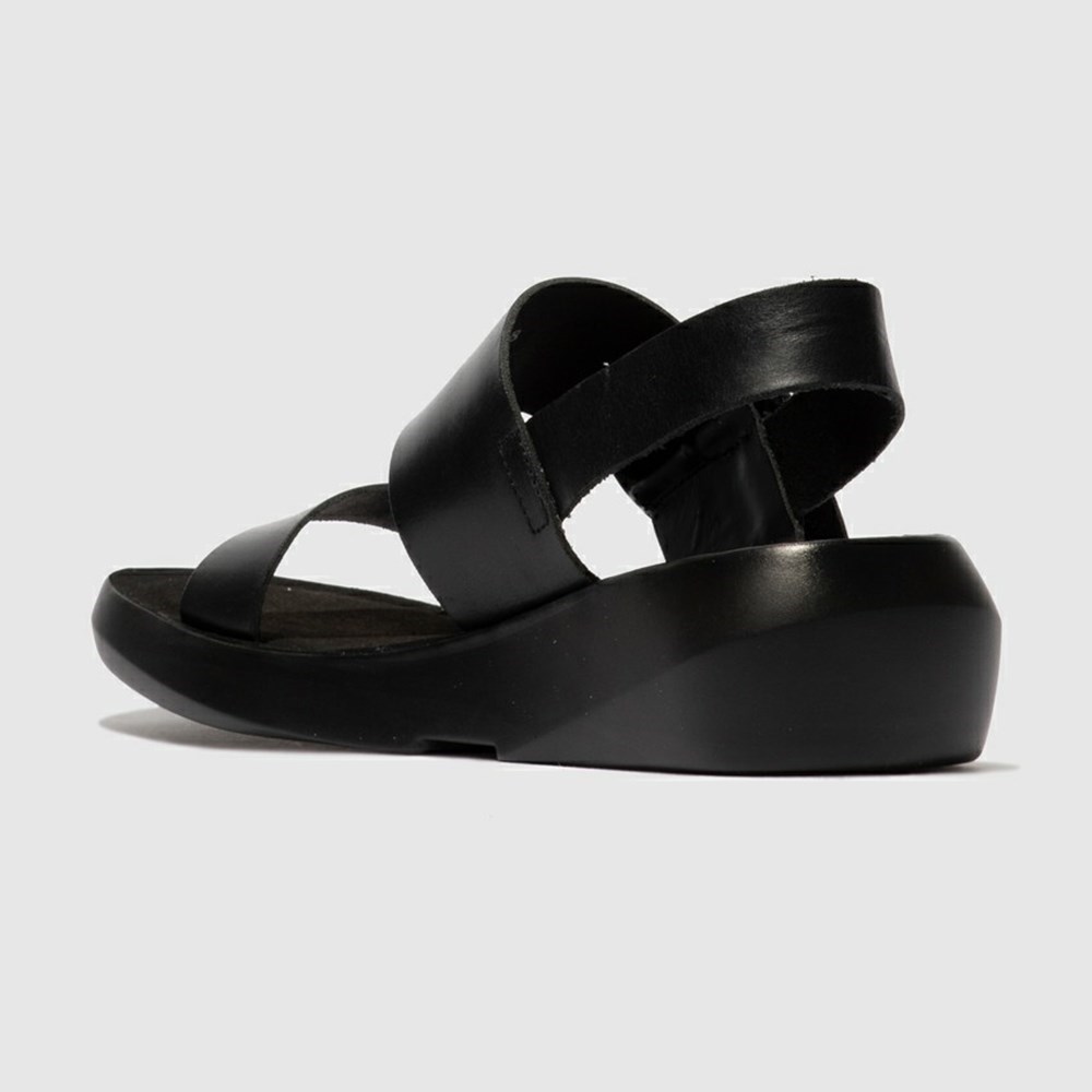 Black Fly London Upper Leather Women's Sandals | USA85SKDI