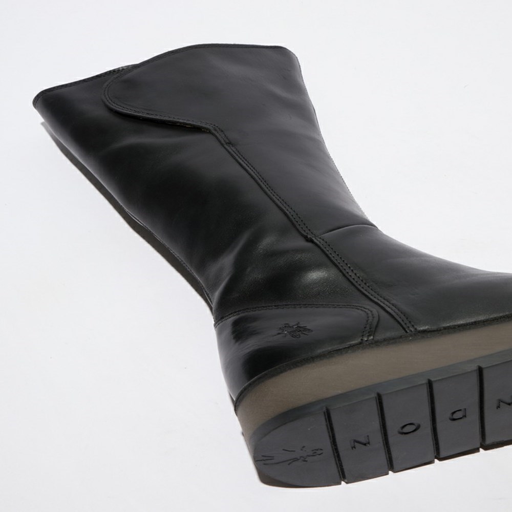 Black Fly London Upper Leather Women's Wedge | USA06GPEV