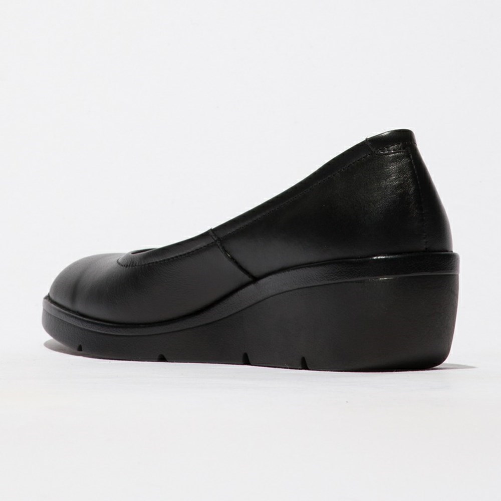 Black Fly London Upper Leather Women's Wedge | USA14DPWM