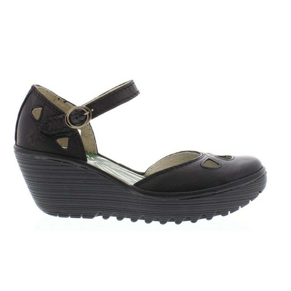 Black Fly London Upper Leather Yuna Women's Sandals | USA29NBDH