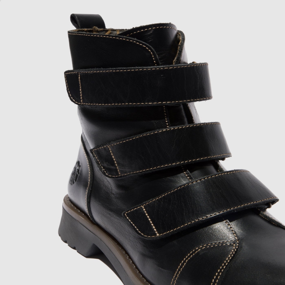 Black Fly London Velcro Women's Ankle Boots | USA21UVBW