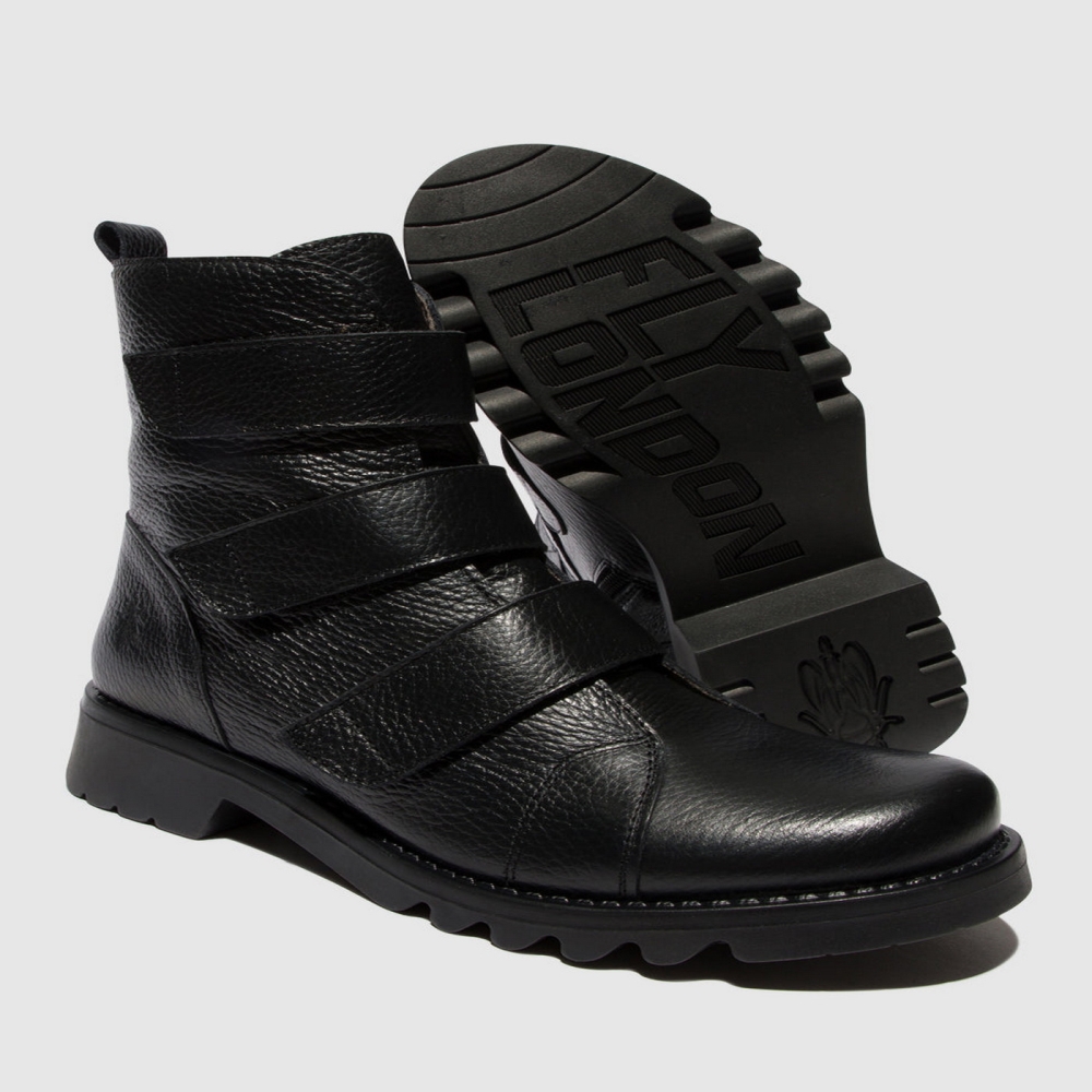 Black Fly London Velcro Women's Ankle Boots | USA38KWMC