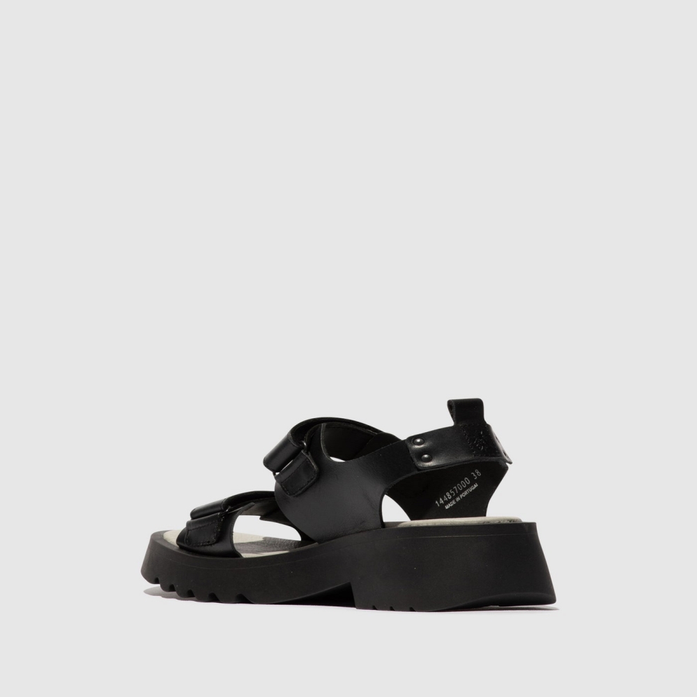 Black Fly London Velcro Women's Sandals | USA64COHD