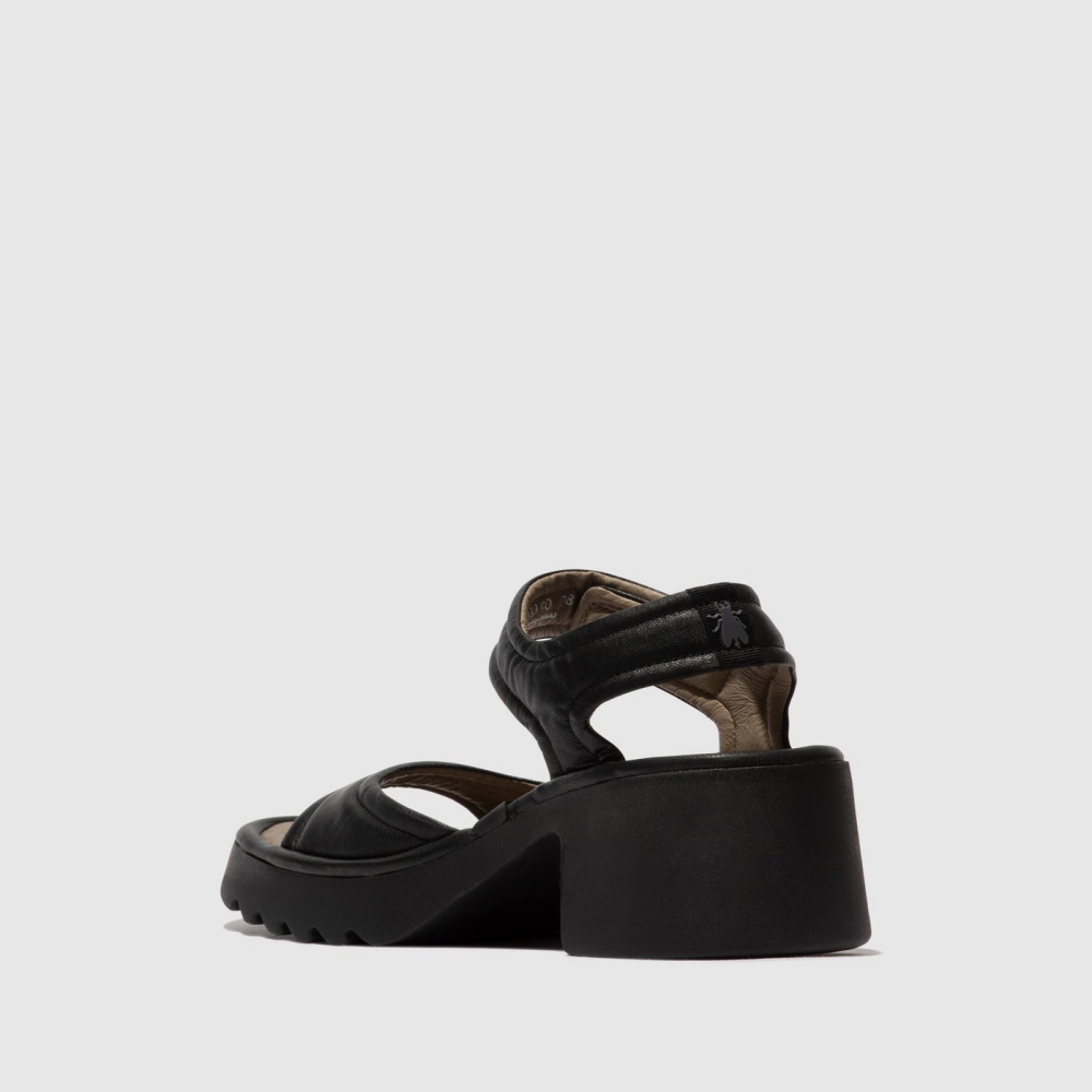 Black Fly London Velcro Women's Sandals | USA75HDWF