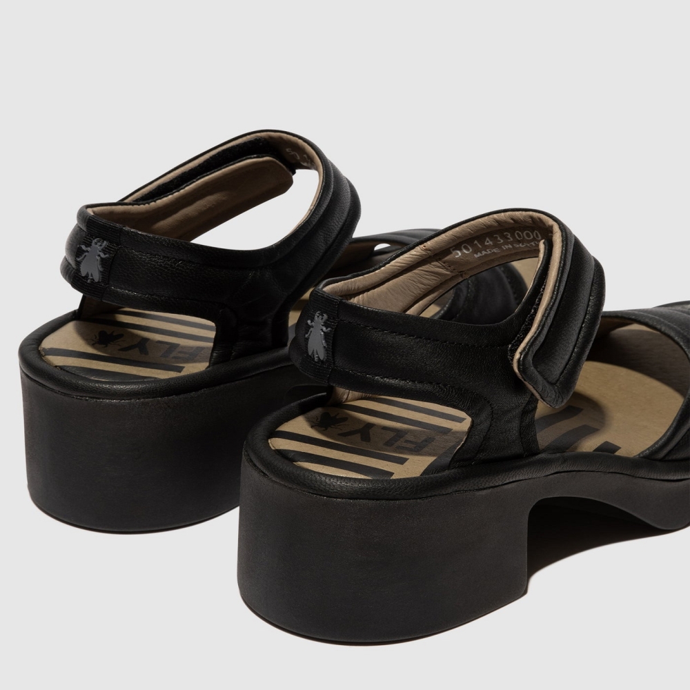 Black Fly London Velcro Women's Sandals | USA75HDWF