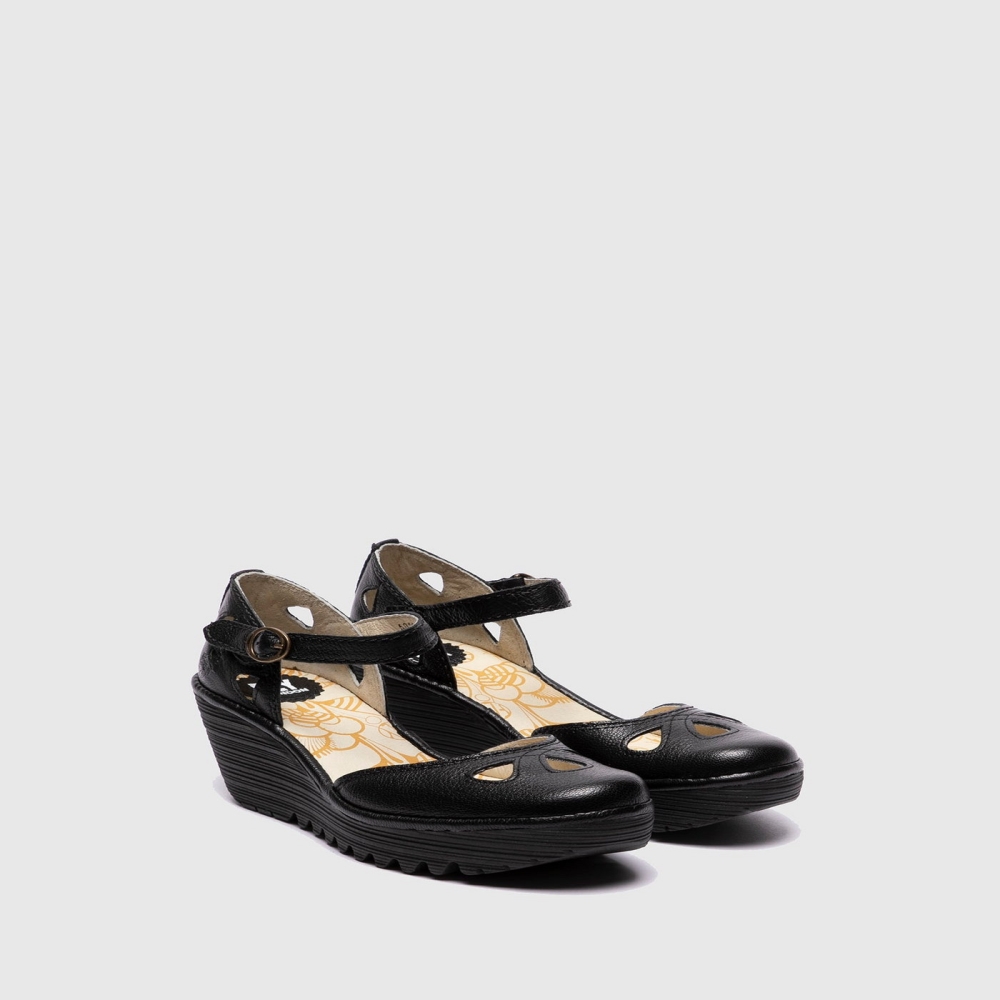 Black Fly London Wedge Women's Sandals | USA32BFHN