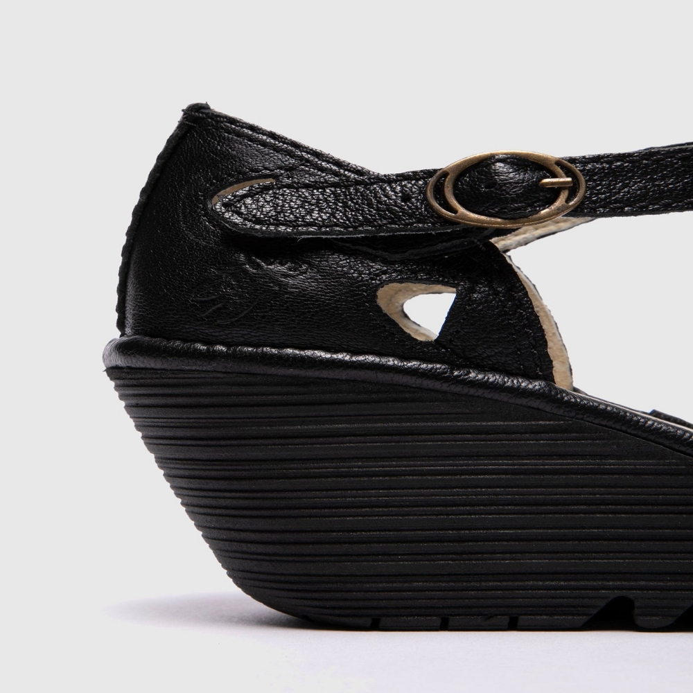 Black Fly London Wedge Women's Sandals | USA32BFHN