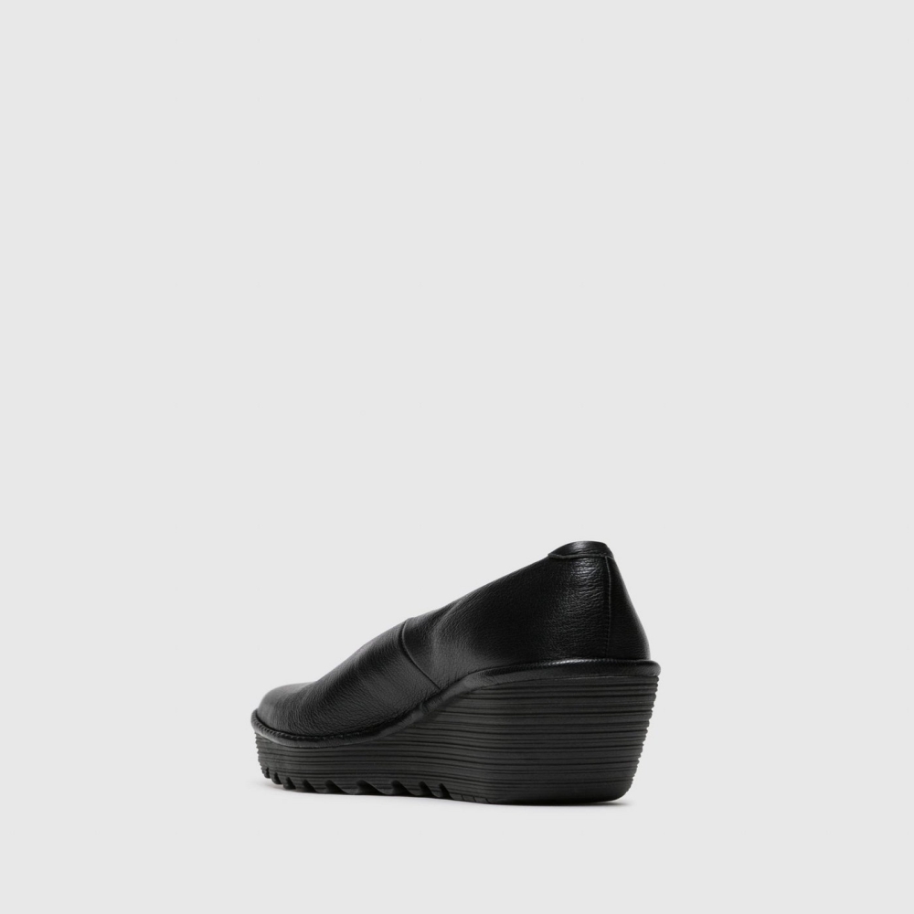 Black Fly London Wedge YAZ Women's Shoes | USA38IYBJ