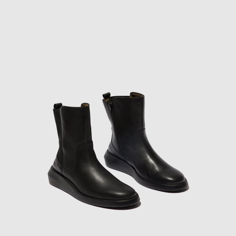 Black Fly London Zip Up Women's Ankle Boots | USA07YQJP