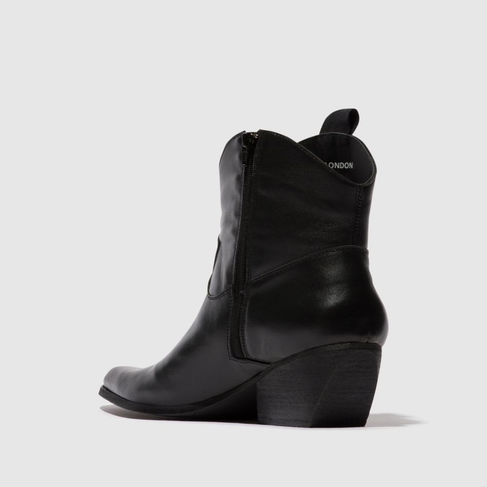 Black Fly London Zip Up Women's Ankle Boots | USA12RFVX