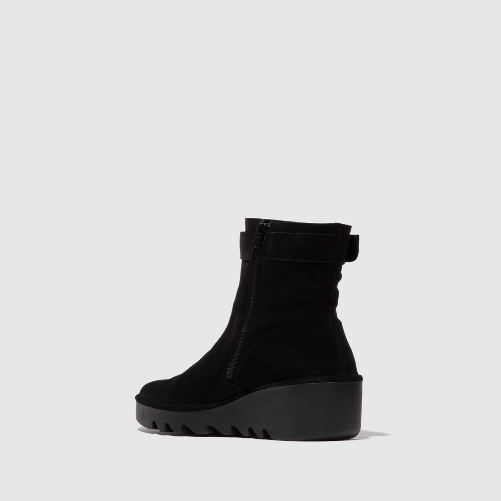 Black Fly London Zip Up Women's Ankle Boots | USA28IBNV