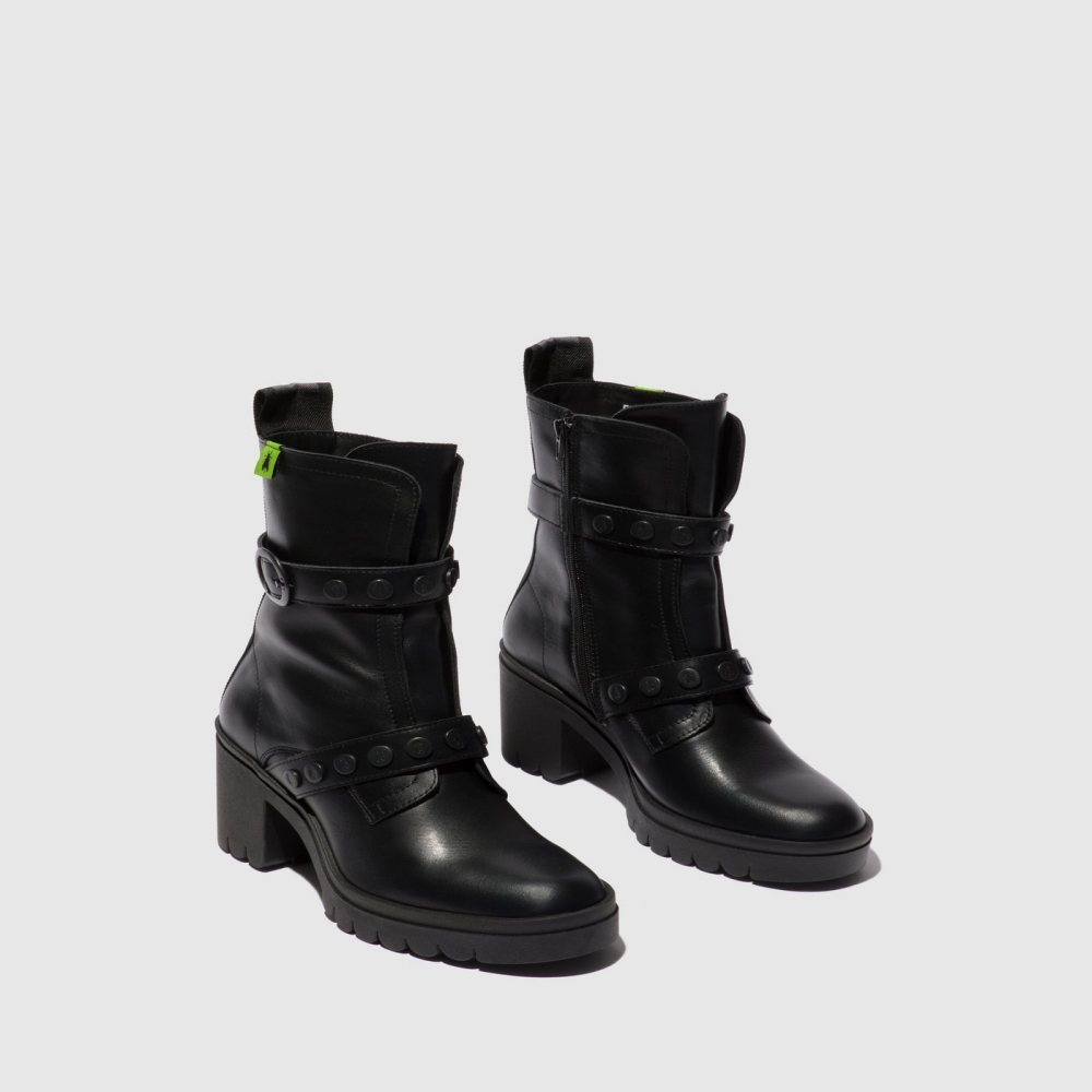 Black Fly London Zip Up Women's Ankle Boots | USA40ICKO